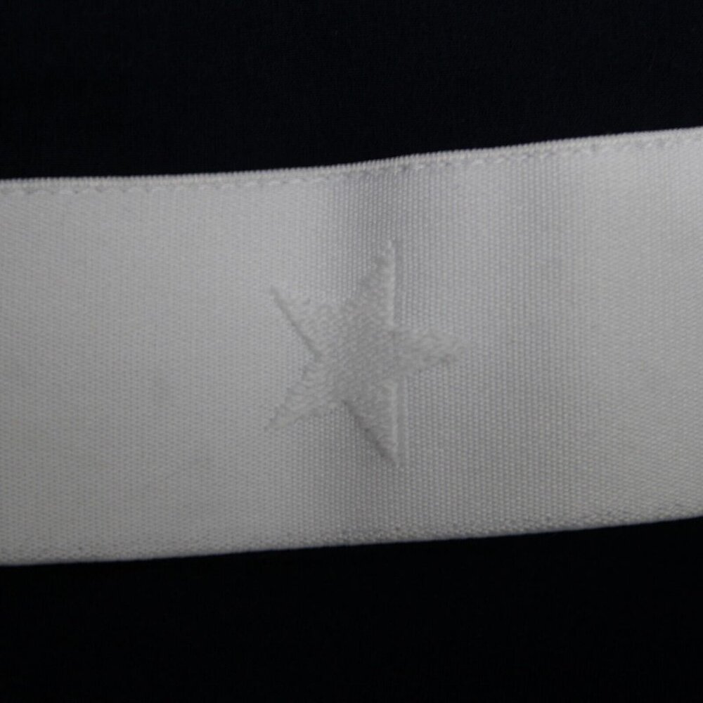Monrow Sz S Navy White Stripe Embossed Stars Sleeve Cotton Blend Hooded Sweater - Picture 16 of 16